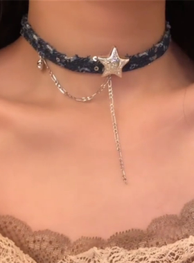 牛仔星星choker项链女
