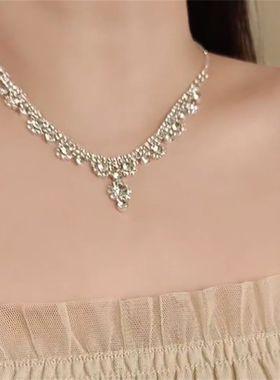 超闪锆石水滴晚宴礼服项链
