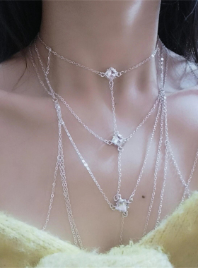 银色胸链身体链纯欲高级感项链女