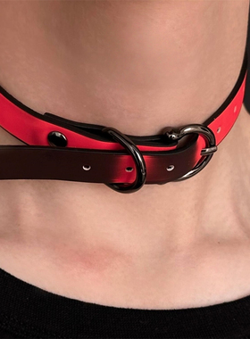 暗黑辣妹风温感变色皮质项圈