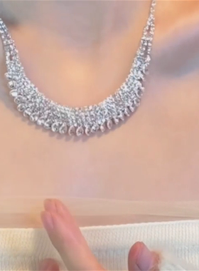 zoozmomo爆闪满钻星河晚礼服项链轻奢高级感颈链千金感耳环锁骨链