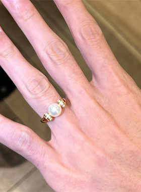 镶钻珍珠戒指女款指环