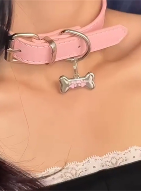 小狗骨头y2k甜酷辣妹颈环