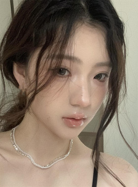 双层叠戴碎银珍珠项链锁骨链颈链