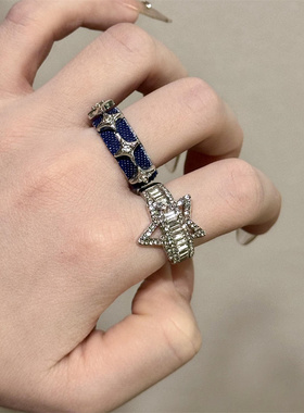 独特个性锆石星星戒指