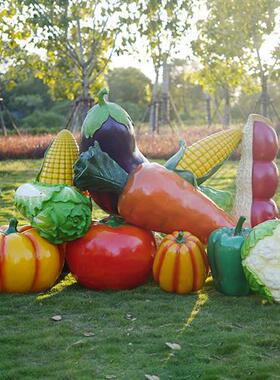 户外仿真蔬菜水果雕塑玻璃钢大白菜辣椒农庄玉米南瓜摆件装饰模型