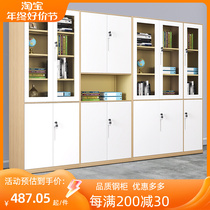 Steel wood grain 2 m plus high office Tin filing cabinet glass Composition bookcase Side Cabinet Locker hanging wardrobe