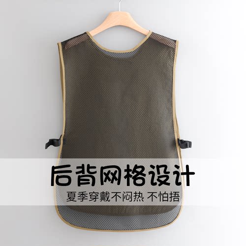 25年时尚防泼水马甲式围裙耐脏耐磨工作服成人家用厨房做饭 罩衣 - 图1