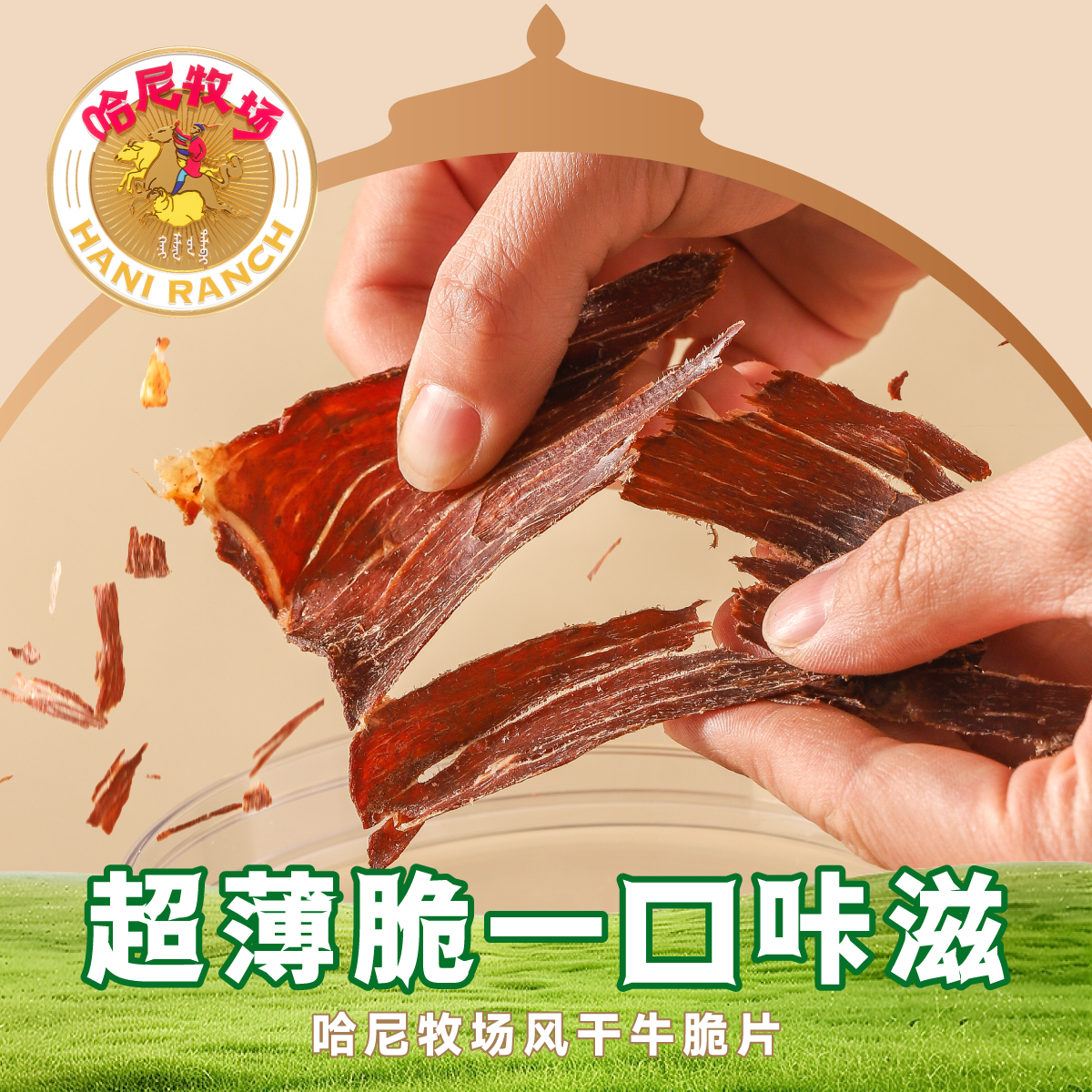 哈尼牧场高蛋白牛脆脆100g*4罐手撕牛肉干