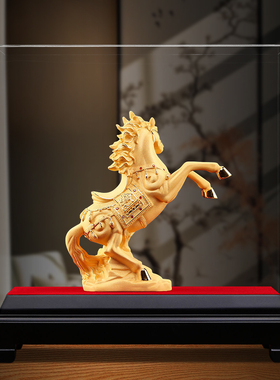 绒沙金铜马摆件马到成功客厅领导高档办公室装饰公司乔迁开业礼物
