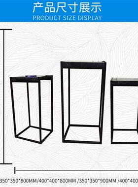 不锈钢加大理石底座台现代简约工艺摆件基座装饰门厅玄关落地雕塑