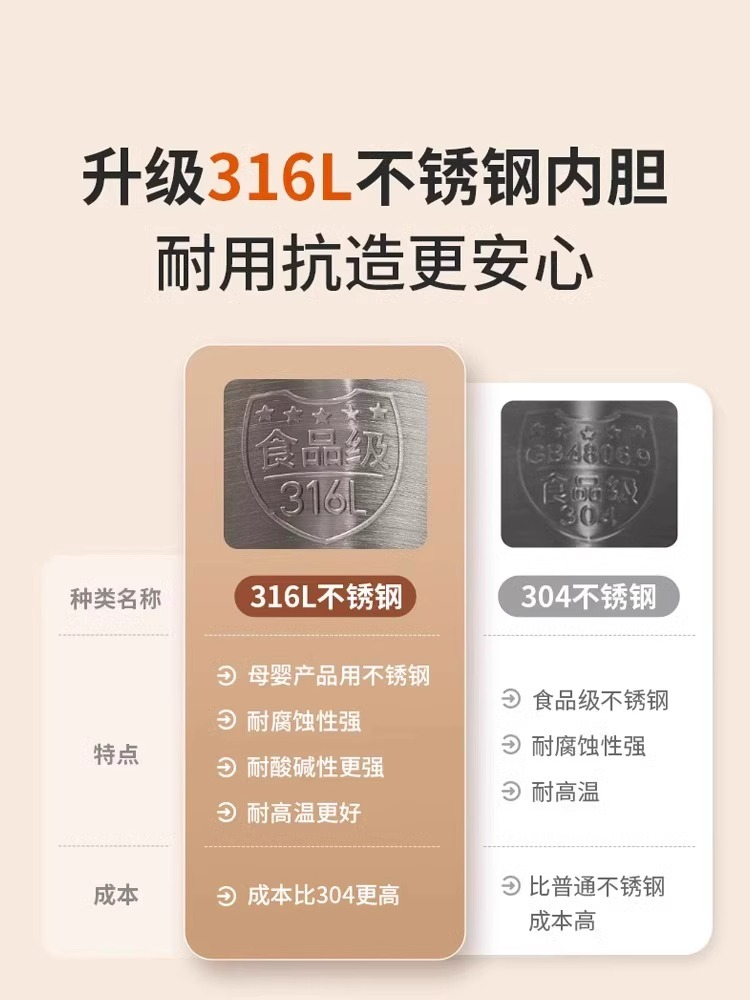 九阳养生壶家用多功能烧水壶316L不锈钢小型全玻璃电煮茶器养生壶
