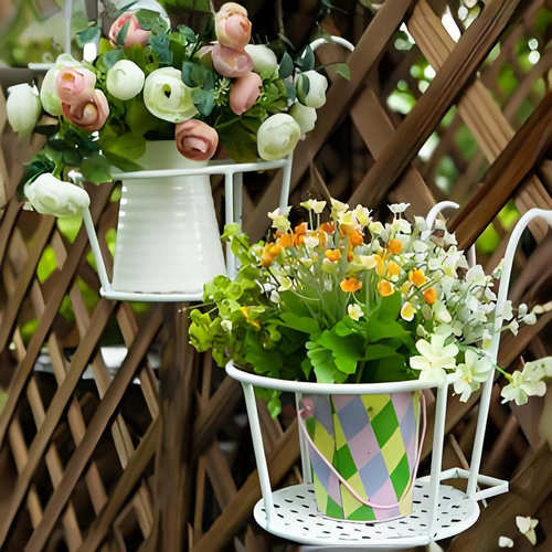 多功能阳台置物架栏杆花架护栏挂式大号铁艺花盆架客厅窗台 - 图0