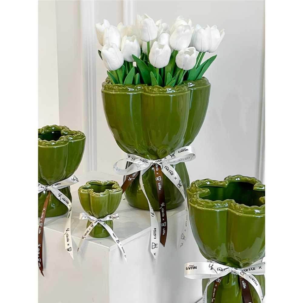 COCO 创意陶瓷花瓶摆件客厅插花瓶新婚生日乔迁毕业礼物手捧花束,淘宝优惠券,粉丝福利购,淘宝优惠卷