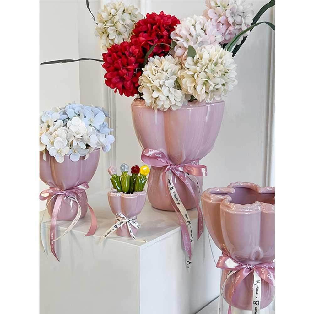 COCO 创意陶瓷花瓶摆件客厅插花瓶新婚生日乔迁毕业礼物手捧花束,淘宝优惠券,粉丝福利购,淘宝优惠卷