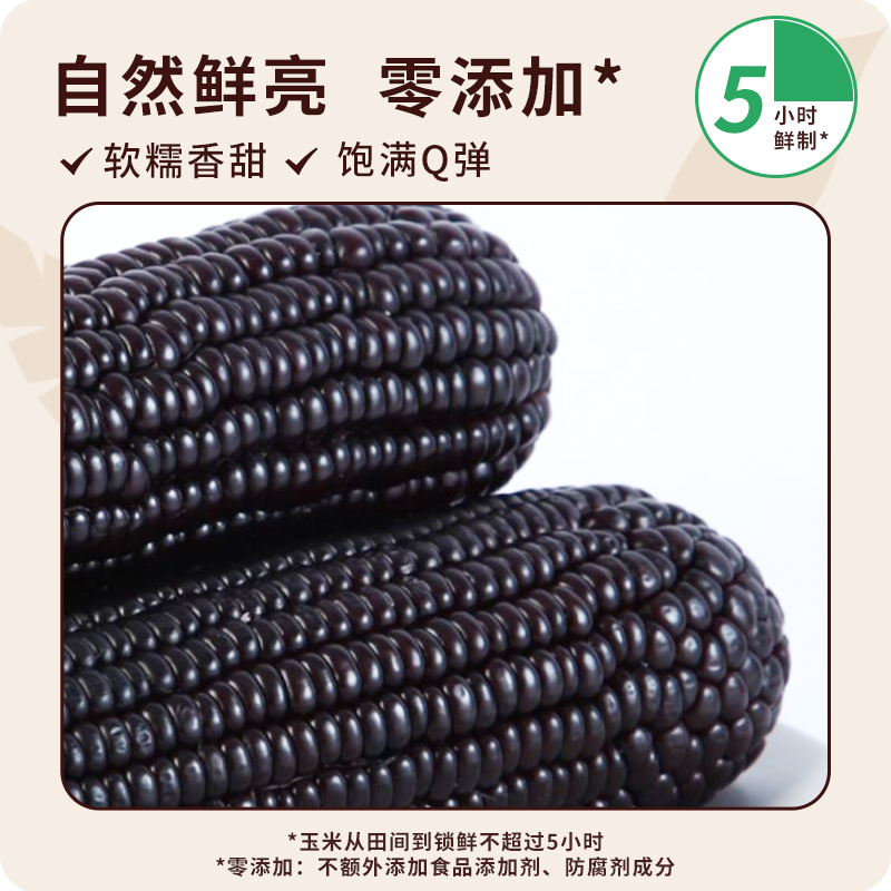 东北有机黑玉米新鲜黑糯玉米棒粗粮代餐香甜软糯粘真空包装苞米棒