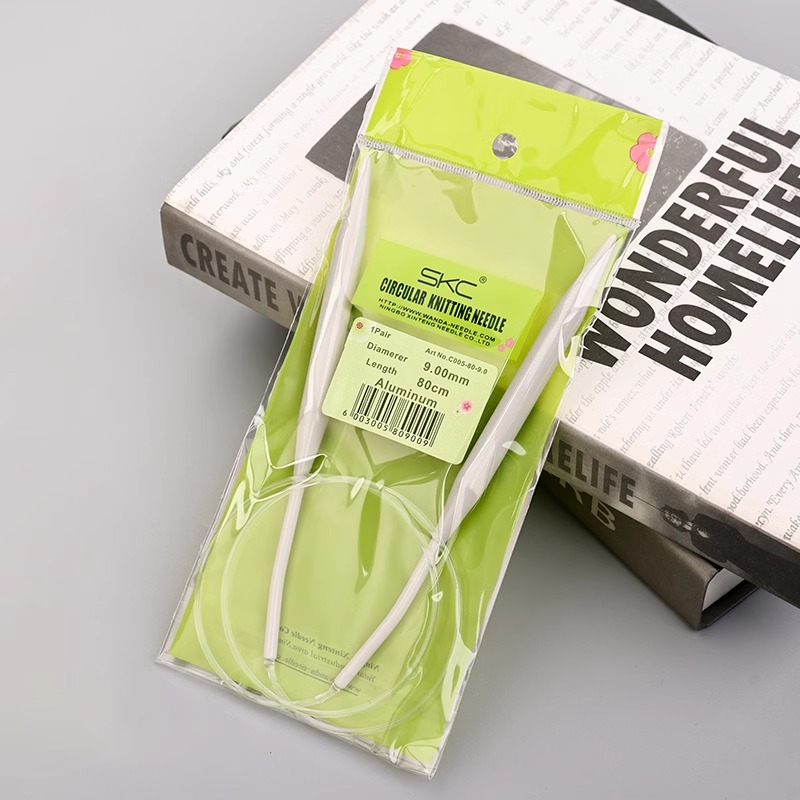 SKC磁化实心铝环形针60cm手工编织工具彩色铝制棒针钩针毛线衣针 - 图0