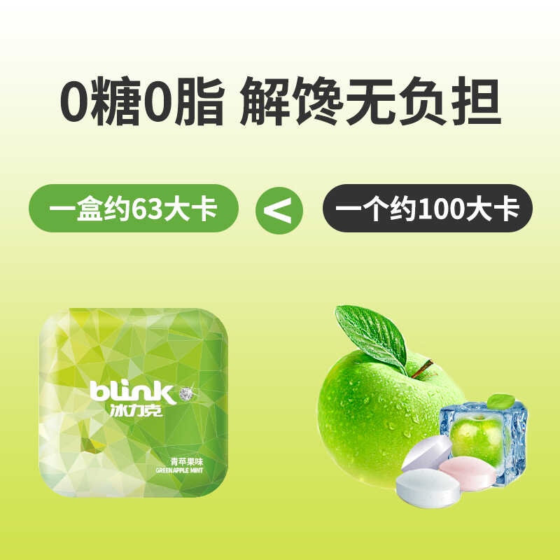 冰力克blink无糖15g果粉薄荷口香糖清新口气含片接吻亲嘴送礼糖果 - 图1