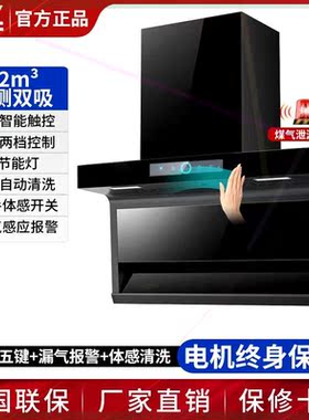 AI小智家用大吸力抽油烟机厨房壁挂式顶侧双吸油烟机自动清洗