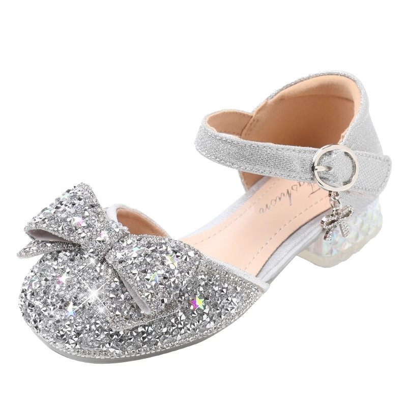 真皮女童公主鞋儿童高跟鞋2025夏季新款水晶鞋女孩演出鞋配礼服鞋,淘宝优惠券,粉丝福利购,淘宝优惠卷