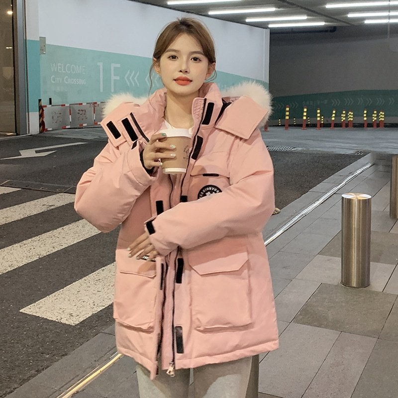严选新款大毛领羽绒棉服韩版小个子加厚工装外套抽绳收腰显瘦面包,淘宝优惠券,粉丝福利购,淘宝优惠卷