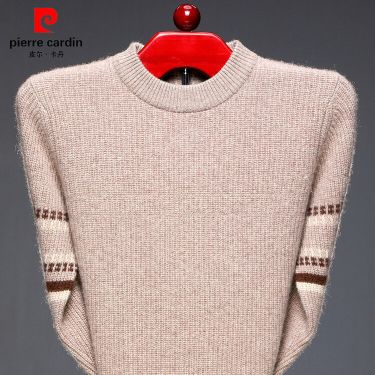 皮尔卡丹羊绒衫男毛衣100%纯羊绒轻奢套头羊毛衫休闲圆领冬季加厚,淘宝优惠券,粉丝福利购,淘宝优惠卷