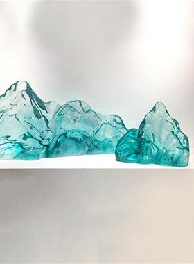 家居透明树脂假山雕塑酒店大堂客厅装饰艺术品大摆件盆景水晶立体