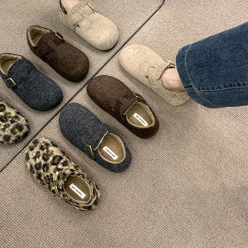 加绒勃肯鞋女2025冬季新款复古百搭内增高保暖毛毛棉鞋软底豆豆鞋,淘宝优惠券,粉丝福利购,淘宝优惠卷