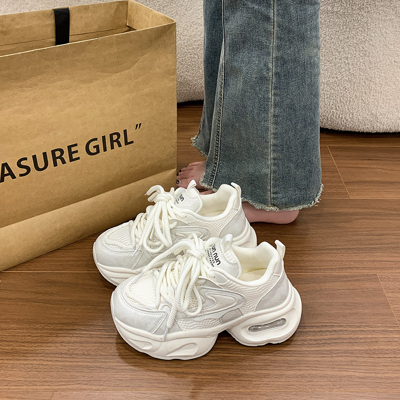 厚底气垫老爹鞋女2026春季新款百搭小个子增高松糕网面休闲运动鞋,淘宝优惠券,粉丝福利购,淘宝优惠卷