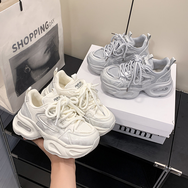 厚底气垫老爹鞋女2026春季新款百搭小个子增高松糕网面休闲运动鞋,淘宝优惠券,粉丝福利购,淘宝优惠卷