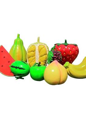 大型玻璃钢仿真水果蔬菜雕塑草莓榴莲农庄草莓南瓜生态园装饰摆件