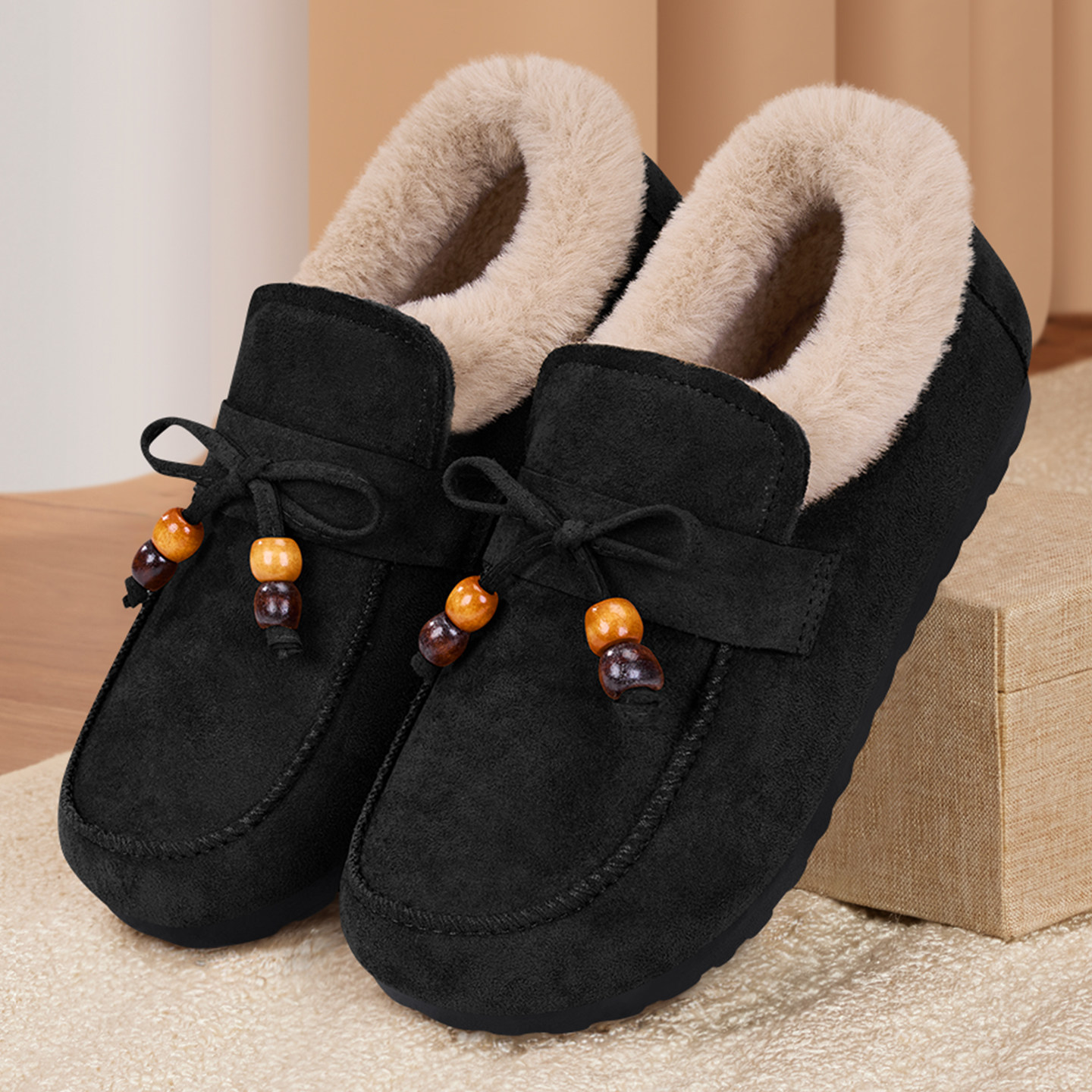 新款一脚蹬时尚轻便妈妈女鞋冬加绒保暖老北京布鞋中老年防滑棉鞋,淘宝优惠券,粉丝福利购,淘宝优惠卷