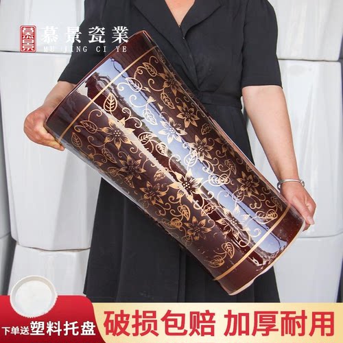 加厚陶瓷花盆中式复古福字大号种树家用客厅绿植专用盆高档落地 - 图1