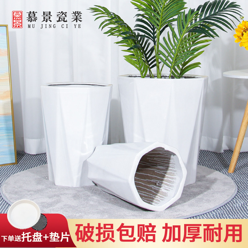 陶瓷花盆公司家用欧式风格大口径带托盘天堂鸟大型绿植专用大花盆 - 图0