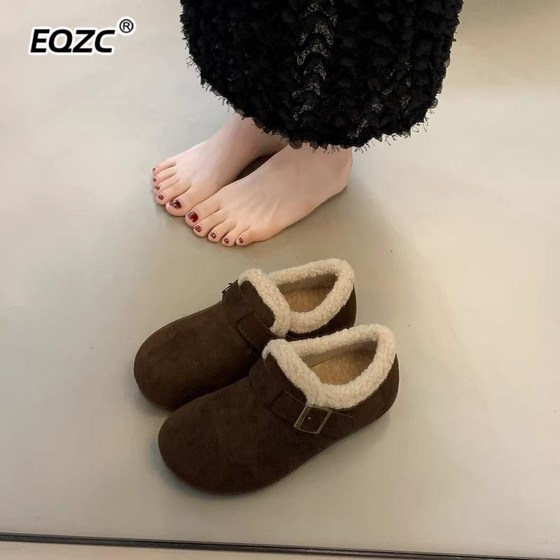 加绒全包勃肯鞋女2026新款加厚保暖棉鞋一脚蹬乐福豆豆鞋,淘宝优惠券,粉丝福利购,淘宝优惠卷