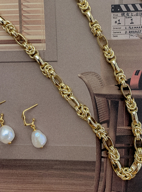 SOFTROOM粗链条锁骨链叠戴