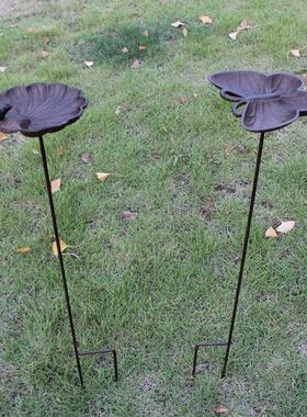 SI6K复器古园别墅庭田院铸铁铁喂艺鸟鸟食盆花园草地装饰PBU品摆