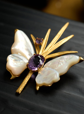 李师傅~手工制作蝴蝶兰设计感复古重工优雅胸花高档服女配饰