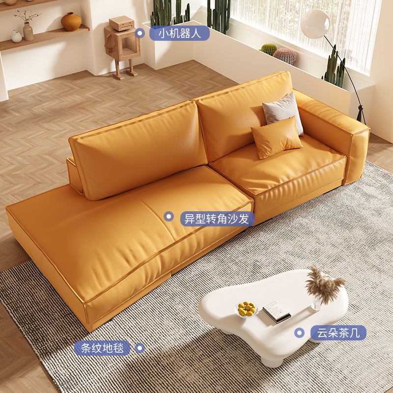 异形转角沙发baxter客厅设计师豆腐块超深坐宽科技布意式极简沙发-图2