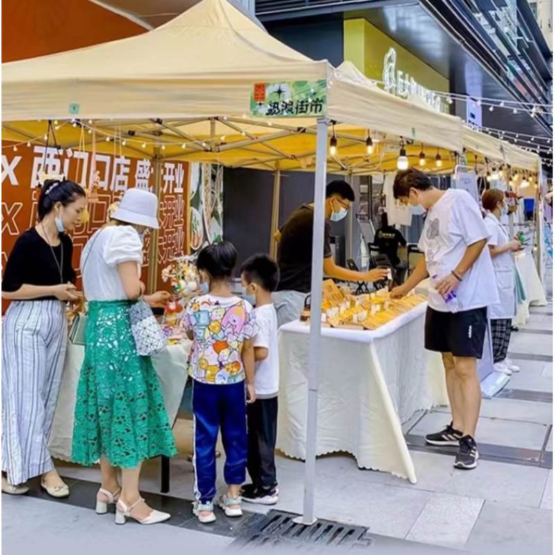 新款夜市夏季四角雨棚防雨棚户外加厚伞蓬伸缩折叠遮阳棚野营摆摊