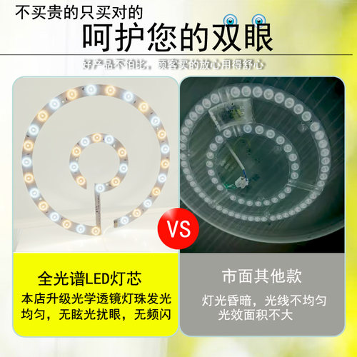 吸顶灯led灯芯全光谱led吸顶灯芯改造灯板替换灯盘吊扇风扇灯灯芯 - 图1