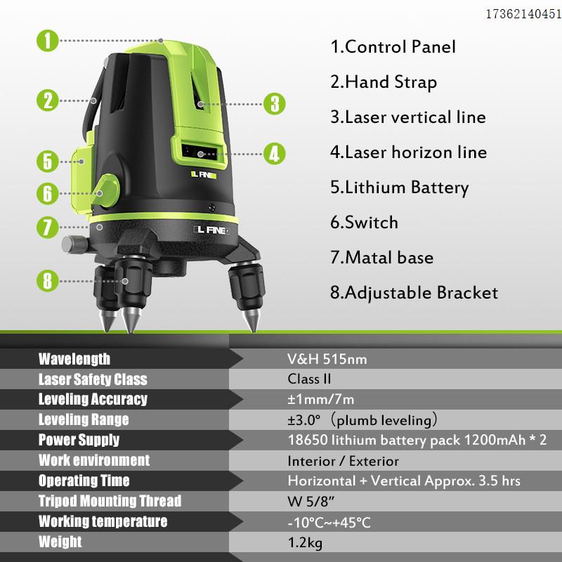 绿光激光水平仪2线3线5线laserlevel-图1