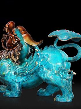 铜制貔貅摆件招财客厅家居办公室书房摆设开业乔迁礼品送客户