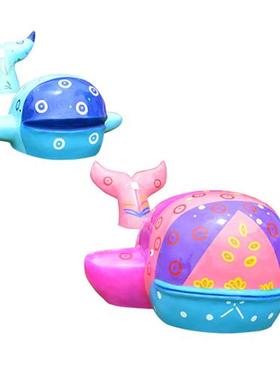 玻璃钢鲸鱼座椅雕塑小区商场公园售楼部装饰卡通蘑菇桌椅摆件造景