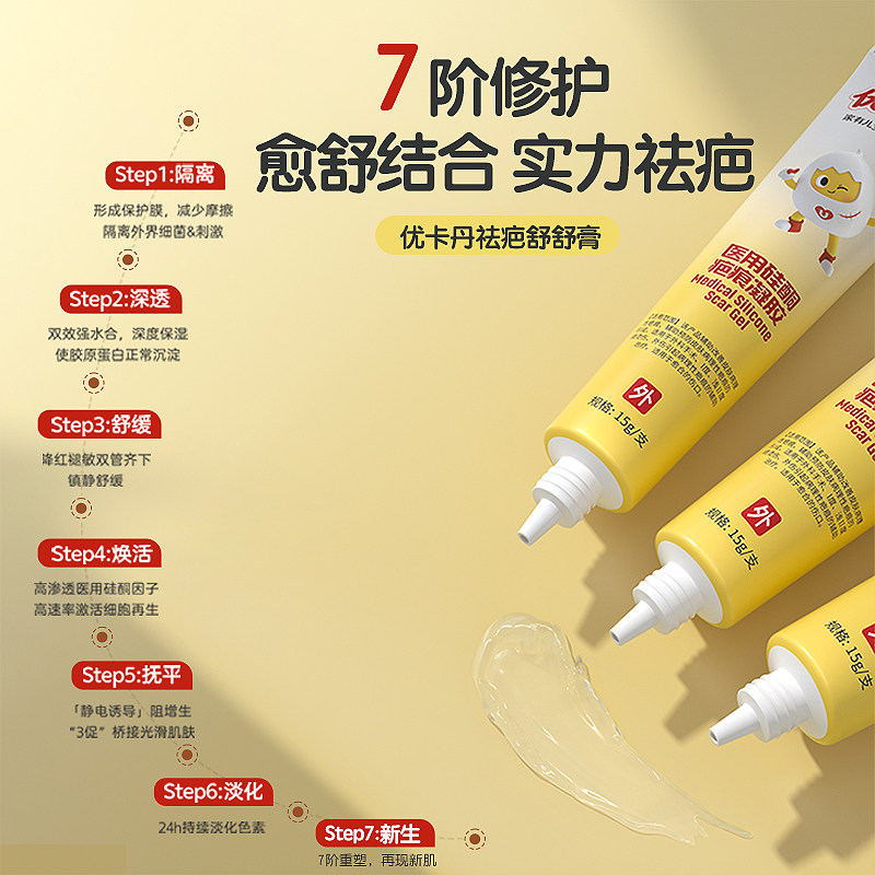疤克祛疤膏去疤痕贴修复除疤膏剖腹产儿童专用小孩医用硅酮凝胶