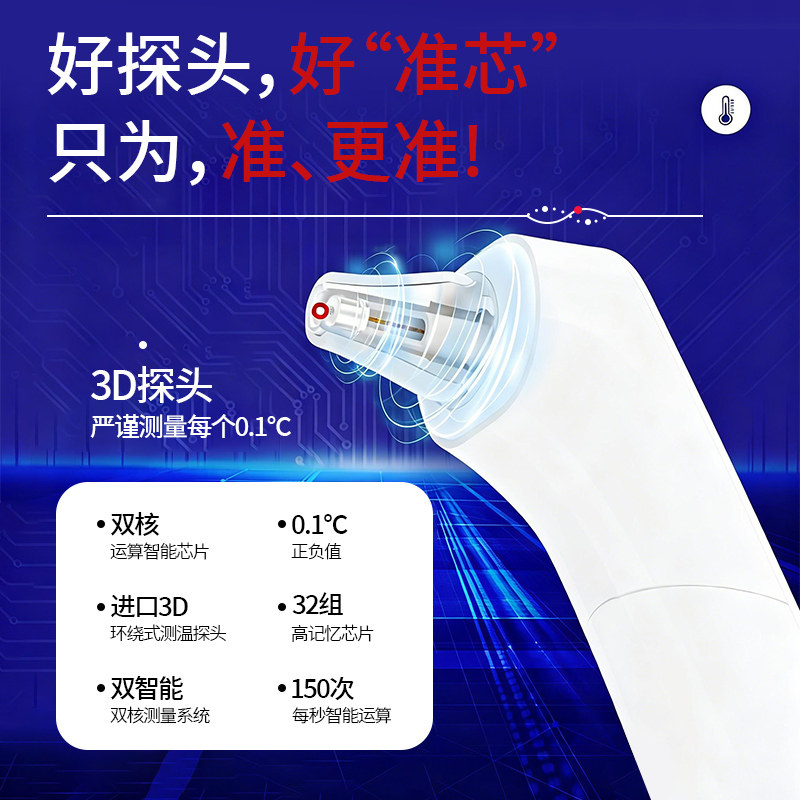 医用级耳温枪电子体温计家用精准医用婴儿儿童专用温度计测人体温