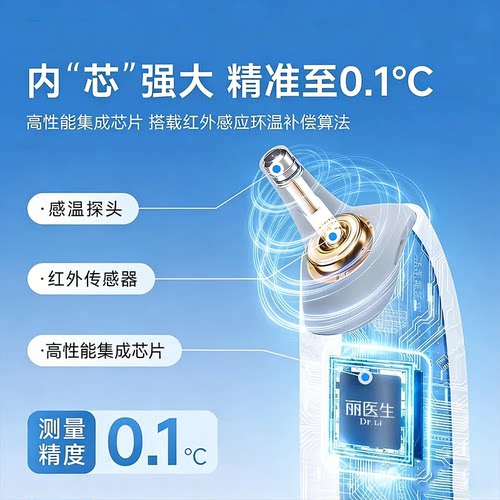 医用级耳额温枪电子体温计婴幼儿专用儿童家用精准温度计测人体温 - 图0