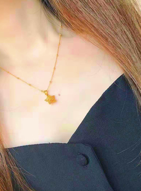 沙金项链女款时尚足琻拉丝