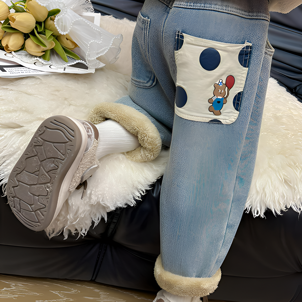 一条过冬女童加绒加厚宝宝老爹牛仔裤冬季洋气外穿儿童裤子,淘宝优惠券,粉丝福利购,淘宝优惠卷