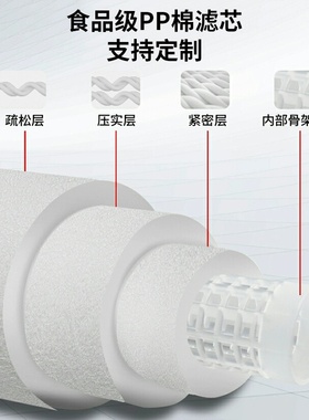 10寸pp棉滤芯净水器家用自来水前置食品级过滤器一级滤棉熔喷工艺